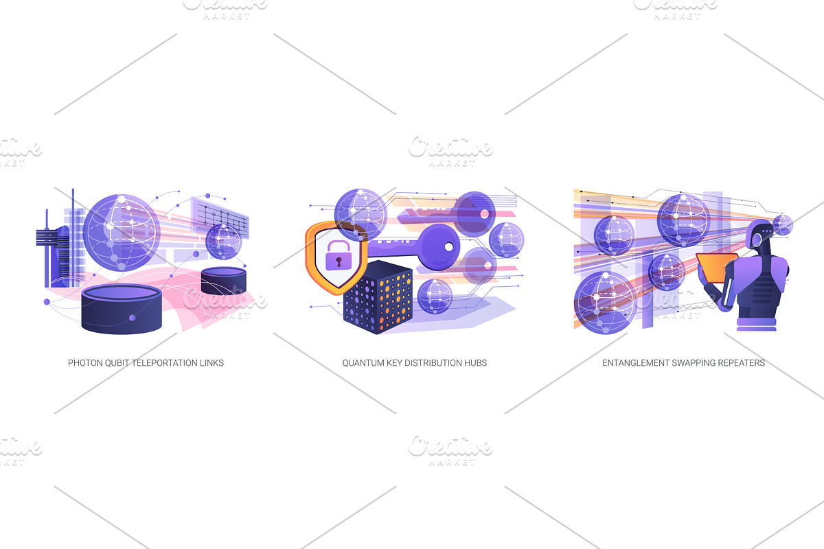 Quantum Networking Performance, a Technology Illustration by Visual Generation