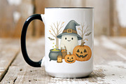 Cute Halloween Clipart PNG Set., a Decorative Illustration by kaisorn (Thumbnail 4 of 9)