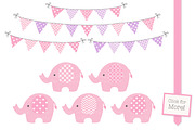 Pink and Purple Elephants & Papers, an Illustration by Amanda Ilkov (Thumbnail 2 of 3)
