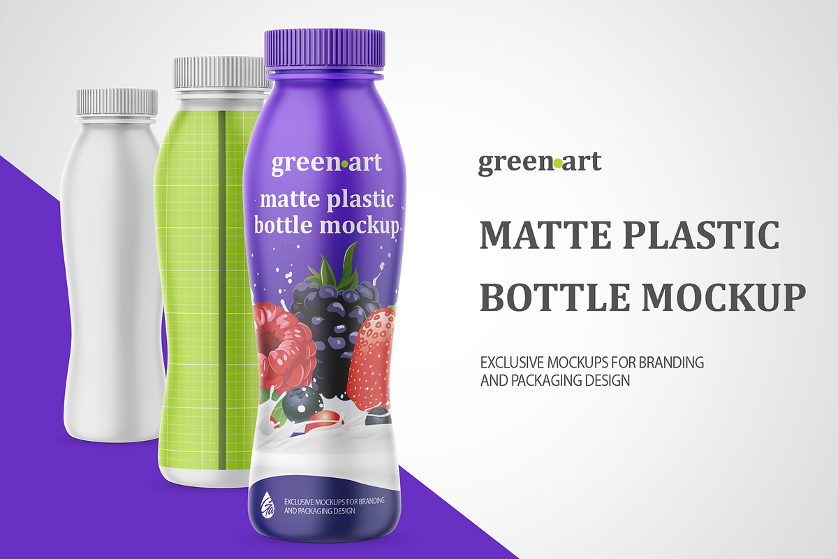 Matte Plastic Bottle Mockup, a Packaging Mockup by Green Art (Photo 1 of 3)
