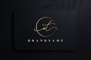 Letter VT Handwritten Signature Logo