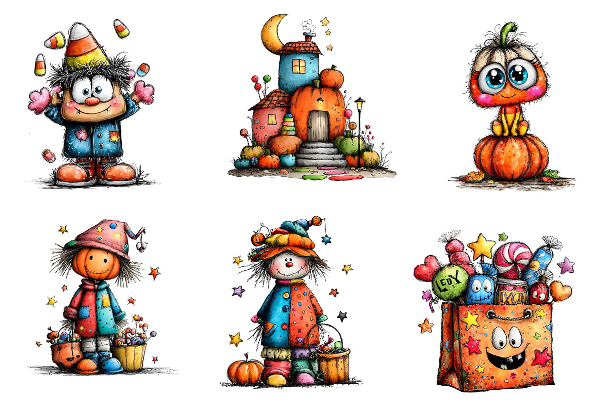 whimsical Halloween clipart, an Illustration by CreationArt (Photo 5 of 5)