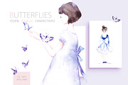 Butterflies, a Person Illustration by Knysh Ksenya (Thumbnail 4 of 9)