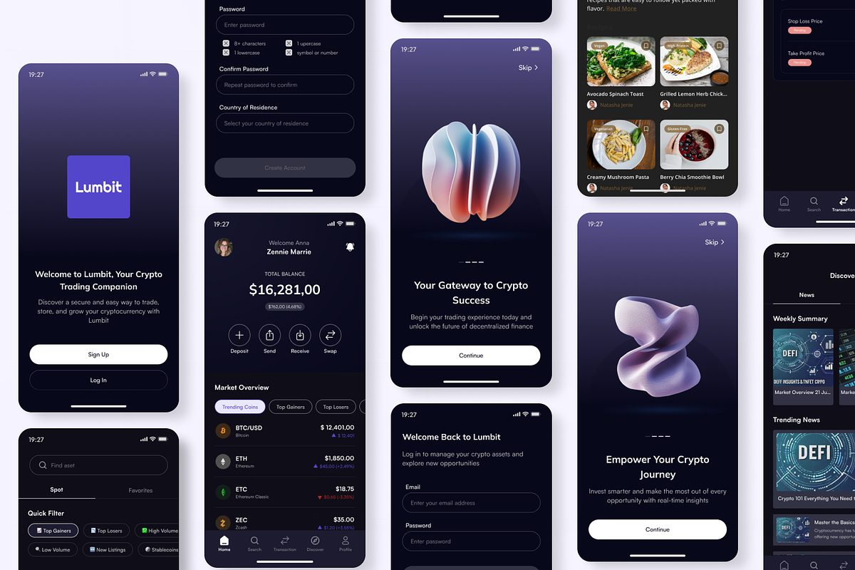 Lumbit - Crypto Wallet Premium APP, an UI Kit Template by Nait Creative (Photo 3 of 7)