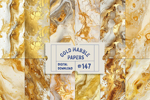 Gold Marble Seamless Metallic Paper
