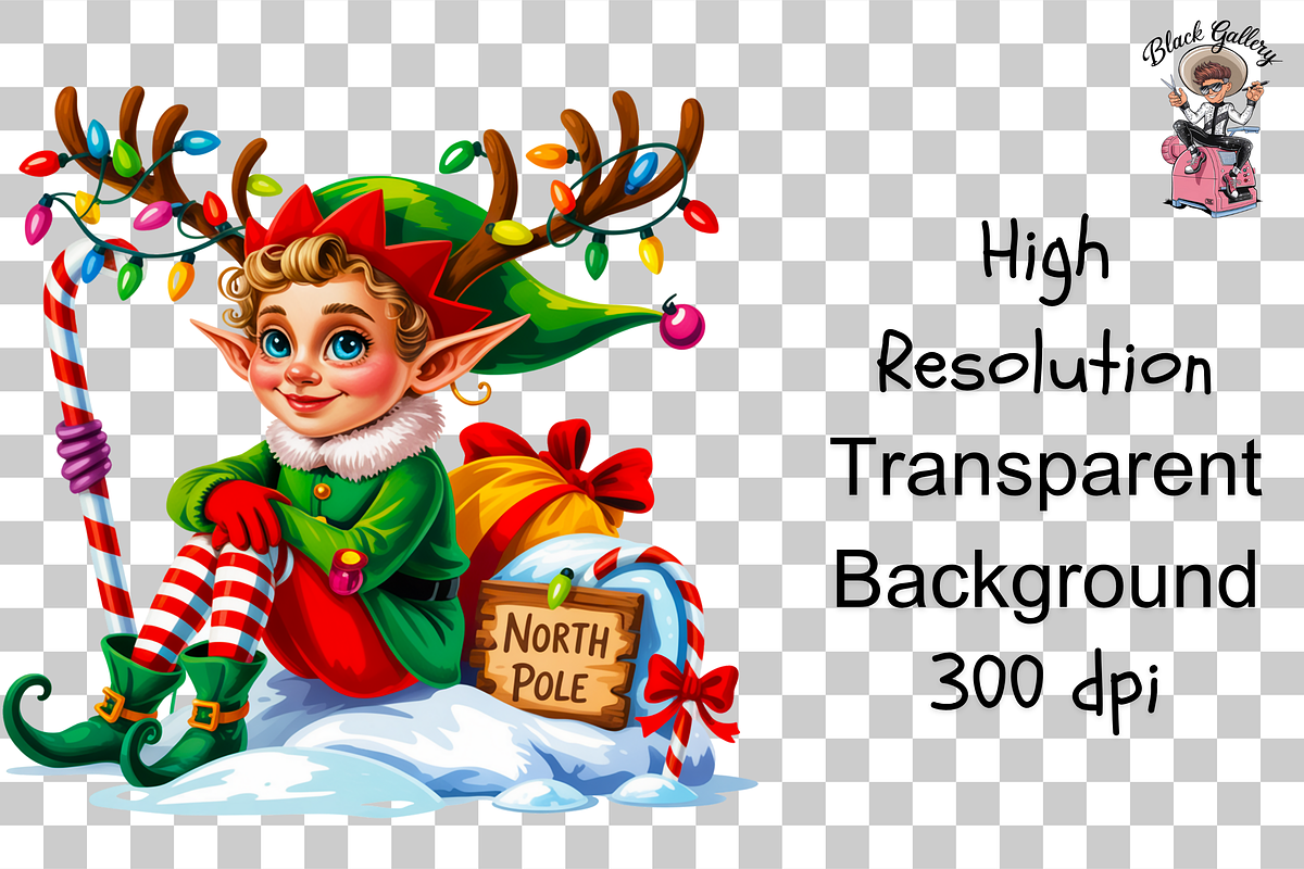 10 PNG North Pole ELF Clipart Bundle, a Graphic by Clipart Bloom (Photo 12 of 17)