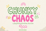 Chunky Chaos Handwritten Font Duo, a Handwritten Font by cocodesign (Thumbnail 1 of 8)
