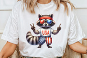 Cartoonish Patriotic Raccoon Clipart, an Illustration by Pixels.Craft (Thumbnail 5 of 7)