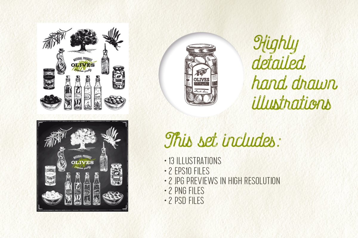 Olive.Hand drawn illustrations., a Food Illustration by Natalya Levish (Photo 2 of 3)