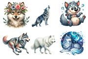 Watercolor Wolf Clipart Bundle, an Illustration by DreamArtGraphic (Thumbnail 3 of 6)