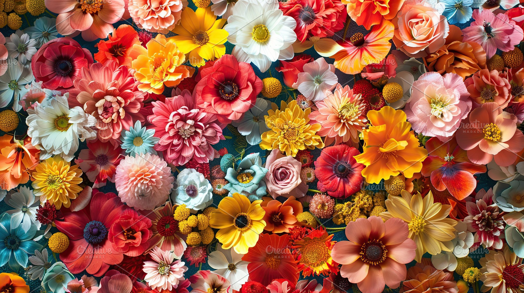 Background of colorful natural flowers, a Nature Photo by AlyaAnd