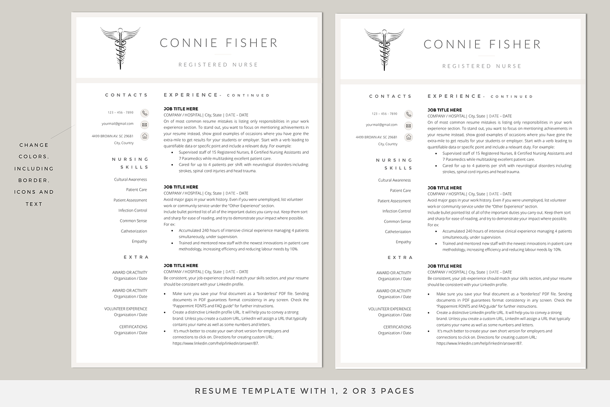 Nurse Resume Template CV, a Resume Template by PAPPERMINT RESUME STUDIO (Photo 2 of 8)