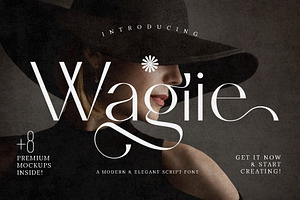 Wagiie – Serif Font with Free Mockup