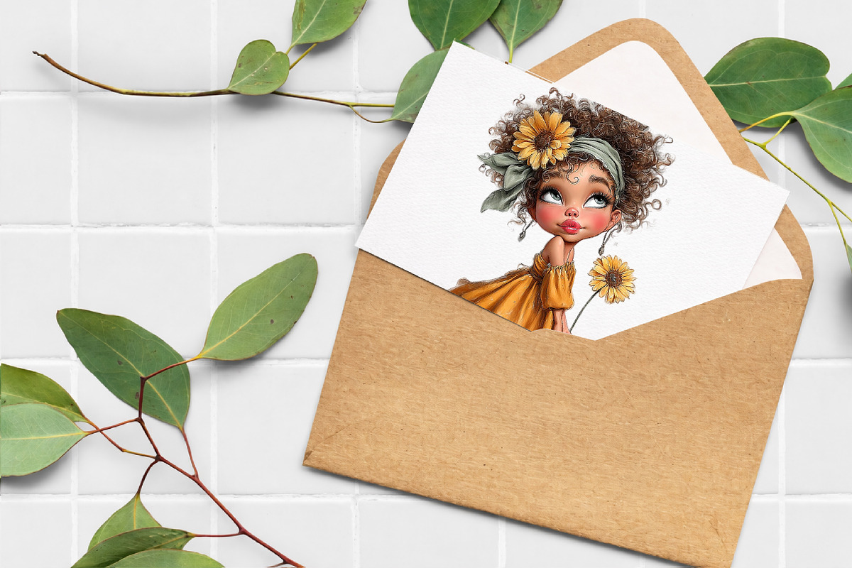 Whimsical Summer Sunflower Girl Clip, an Illustration by Libby Wishes (Photo 4 of 6)