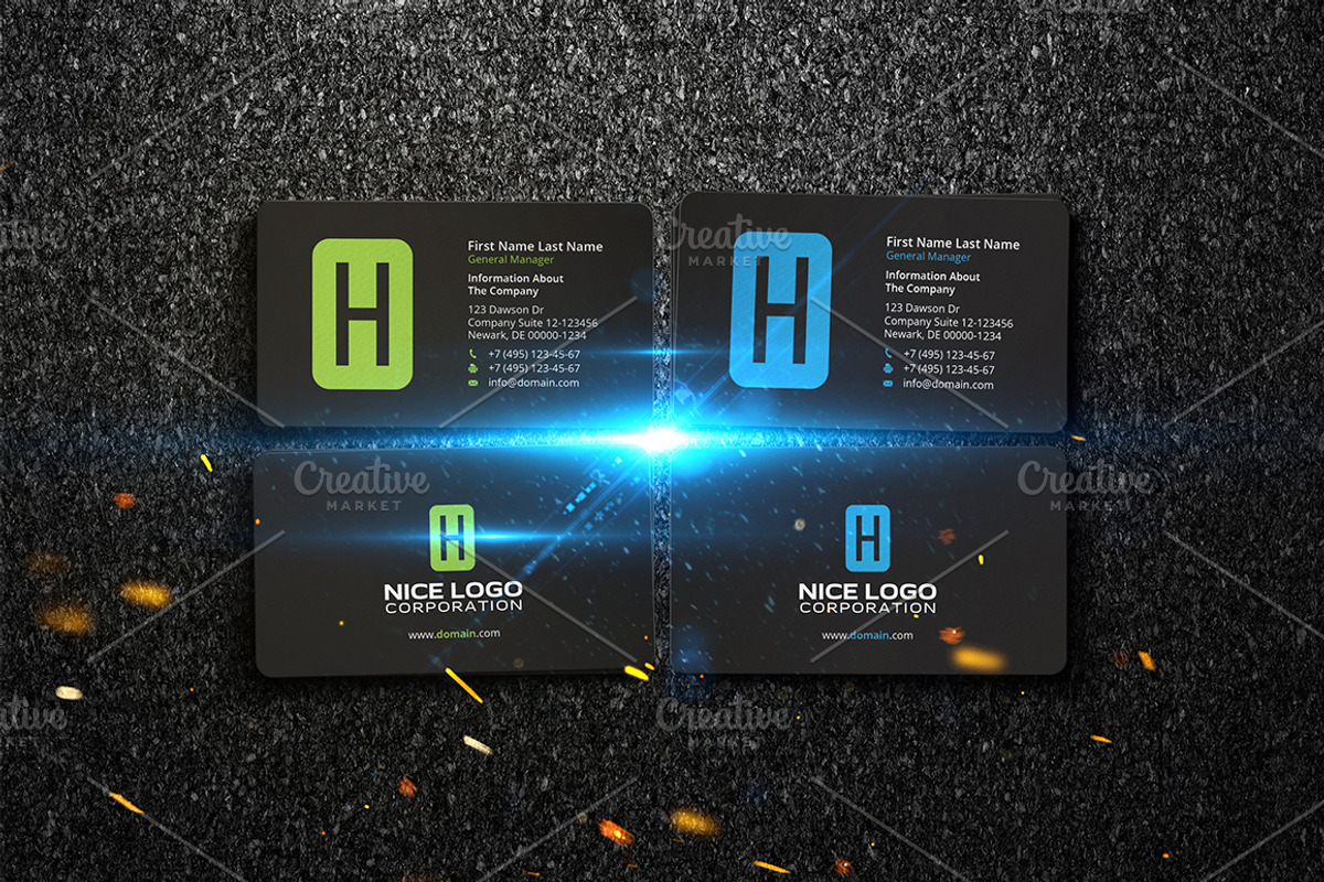 business card letter H, a Business Card Template by Indigo Graphic Shop (Photo 3 of 4)