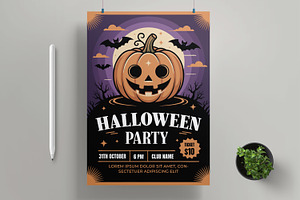 Halloween Party Night Event Flyer, a Flyer Template by MightyDesign