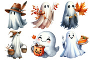 Boho Fall Halloween Ghost Png Clipar, an Illustration by Pixels.Craft (Thumbnail 6 of 6)
