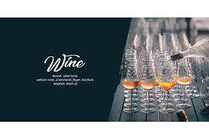 Rose Wine Glass - Banner Vector 014