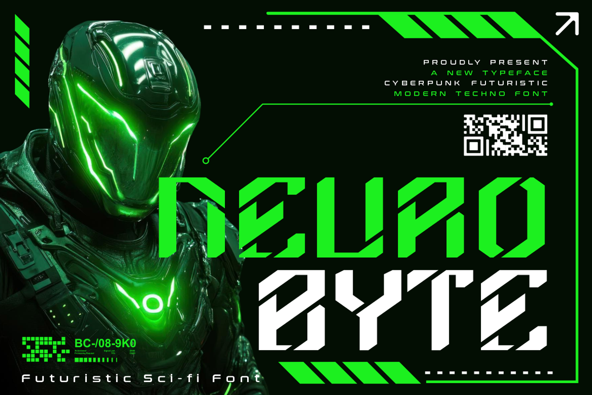 Neurobyte Futuristic Sci-fi Font, a Font by PutraCetol Studio (Photo 1 of 5)