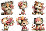 Whimsical Spring Cat Clipart, an Illustration by Black Bird Studio (Thumbnail 4 of 5)