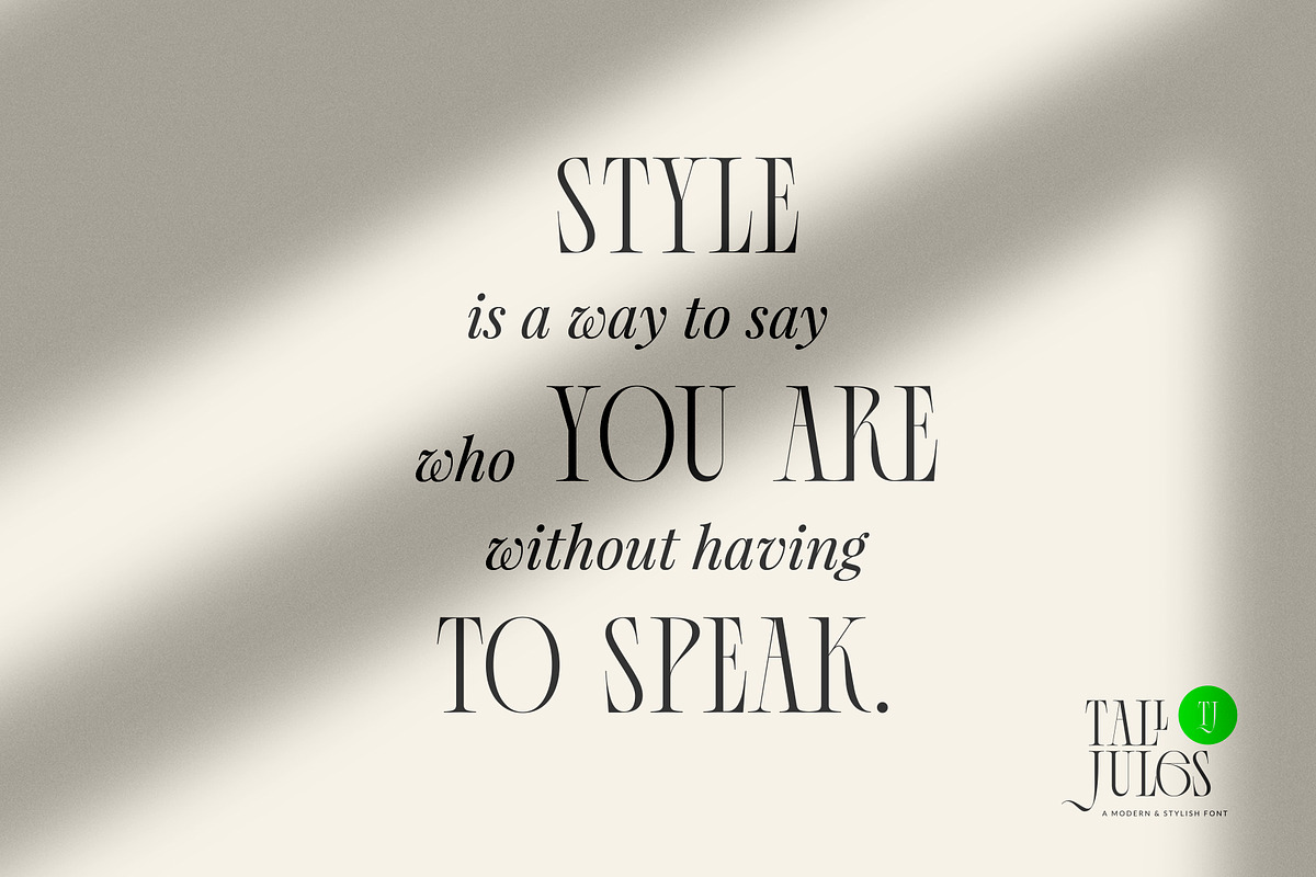 Tall Jules Modern and Stylish Font, a Serif Font by VladCristea (Photo 9 of 14)