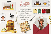 Western Cowboy Vector Clipart Set, a Person Illustration by Universe Mary (Thumbnail 2 of 9)