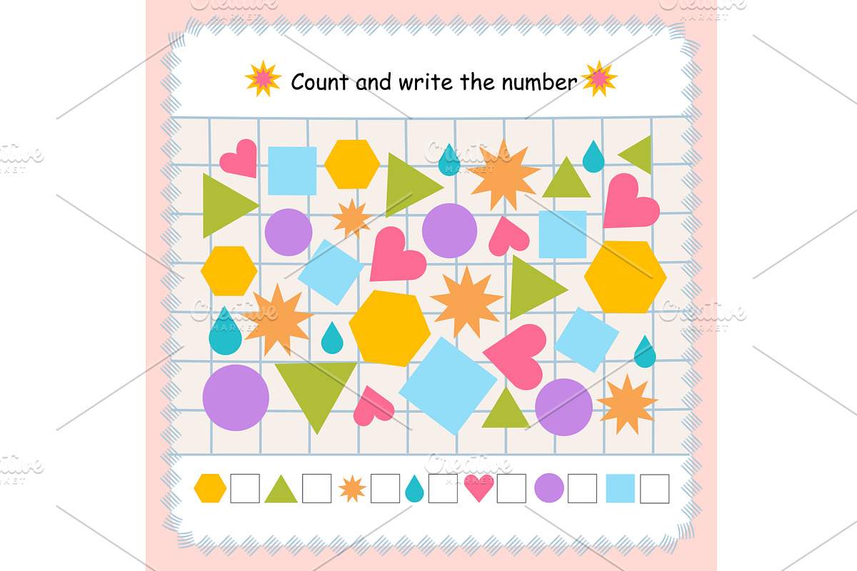 Count and write number. Education, an Education Illustration by Valerie Bodnar