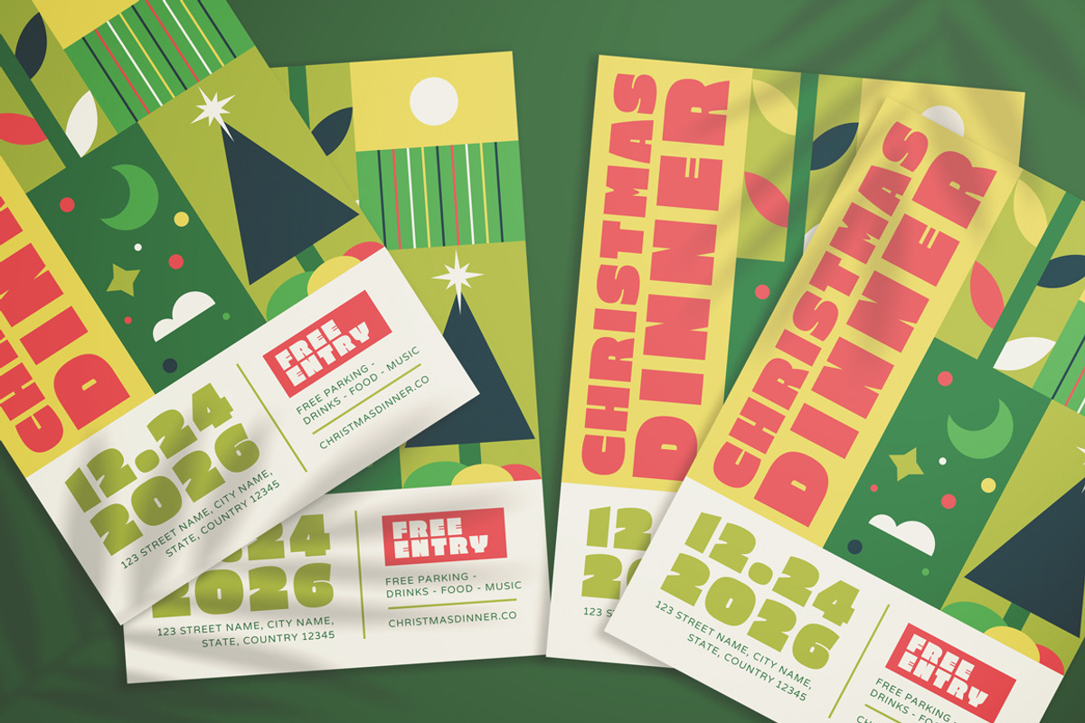 Christmas Dinner Flyer Set, a Flyer Template by KMZVR.Lab (Photo 2 of 6)