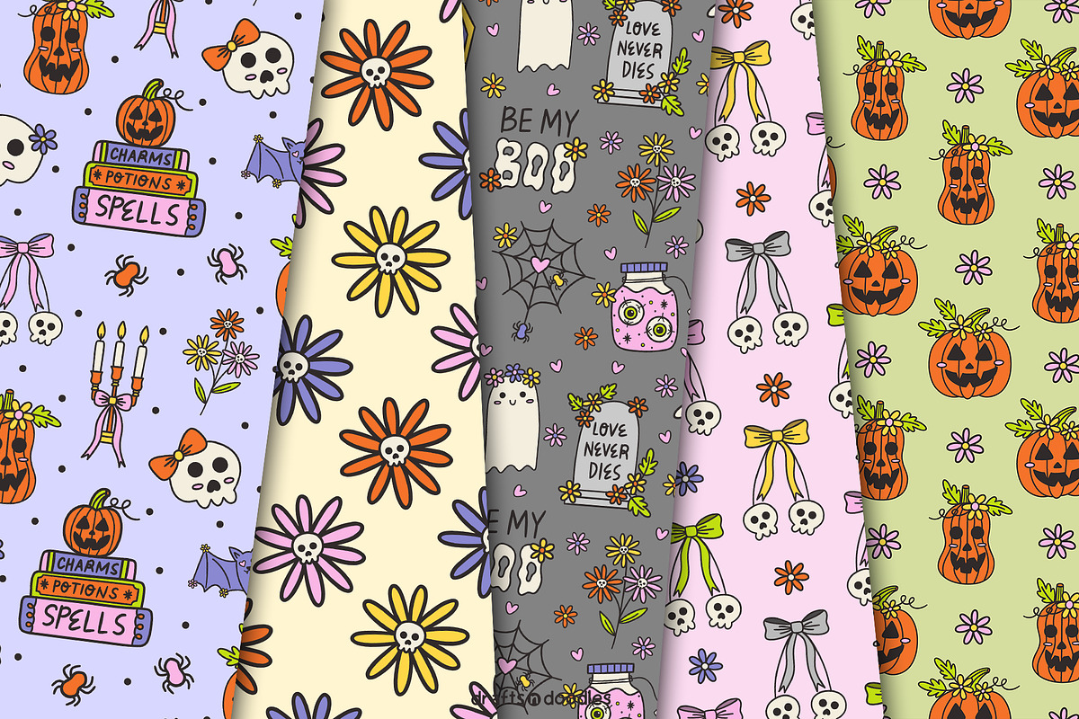 Spooky and Romantic Halloween Set, a Pattern Graphic by Drafts n Doodles (Photo 5 of 12)