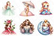 Watercolor Princess Clipart, an Illustration by DreamPrint404 (Thumbnail 6 of 6)