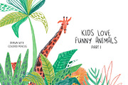 Kids Love Funny Animals. Part 1, an Animal Illustration by Annakniaz (Thumbnail 1 of 15)