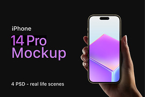 iPhone 14 pro mockup real life, a Templates & Theme by Willam's House