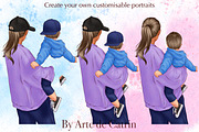 My Lovely Baby Clipart, Mom and Baby, a Person Illustration by ArtedeCatrin (Thumbnail 4 of 10)