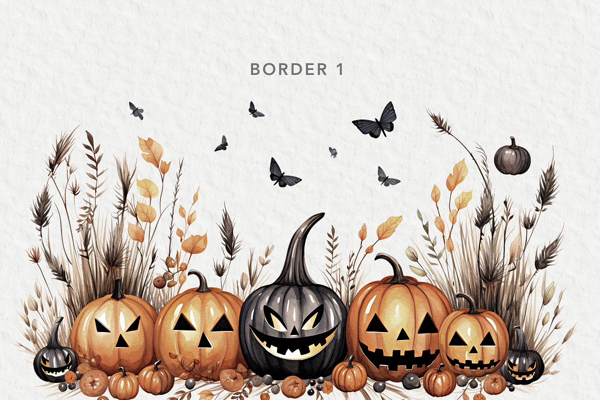 Halloween Clipart in Watercolor, an Object Graphic by Papaya (Photo 5 of 7)