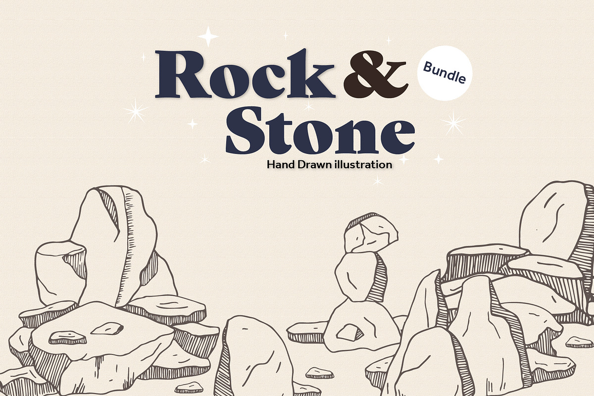 30 Rock and Stone hand drawing, a Decorative Illustration by Pikgura (Photo 1 of 3)