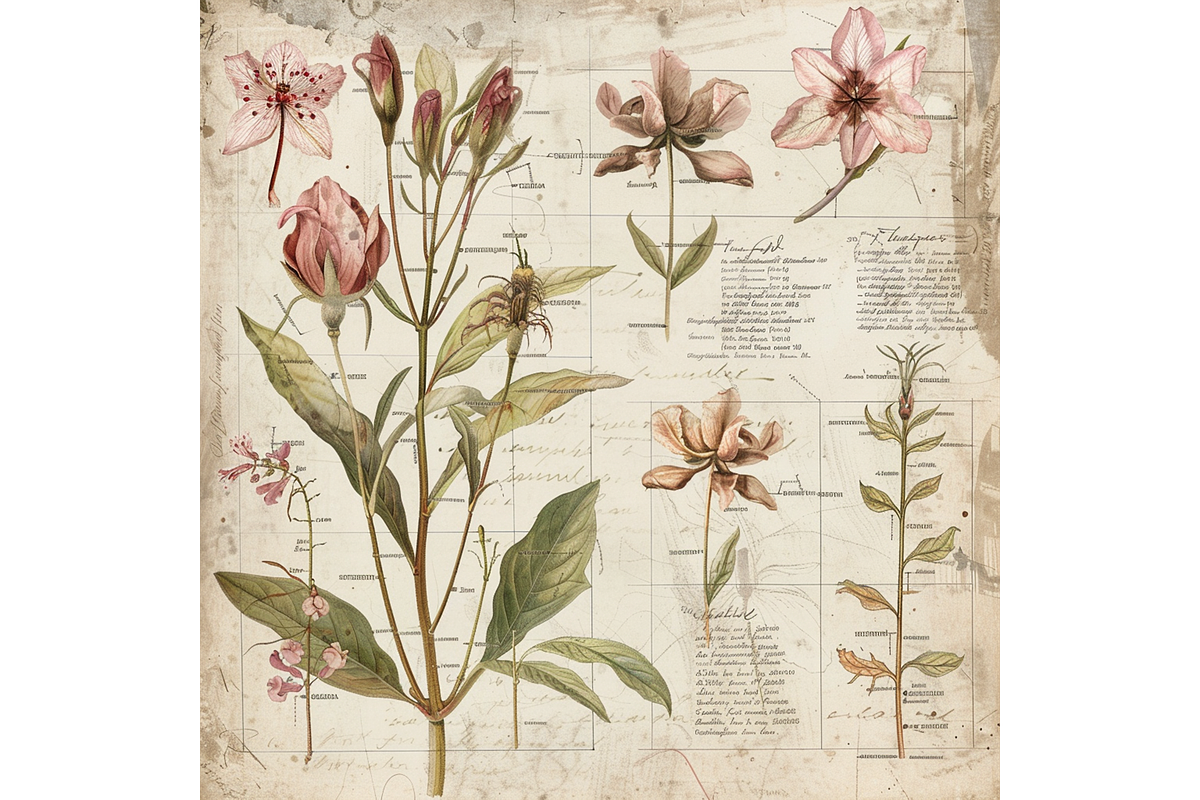 Floral Anatomy Blueprint, a Background Graphic by Printable Treasure (Photo 2 of 5)