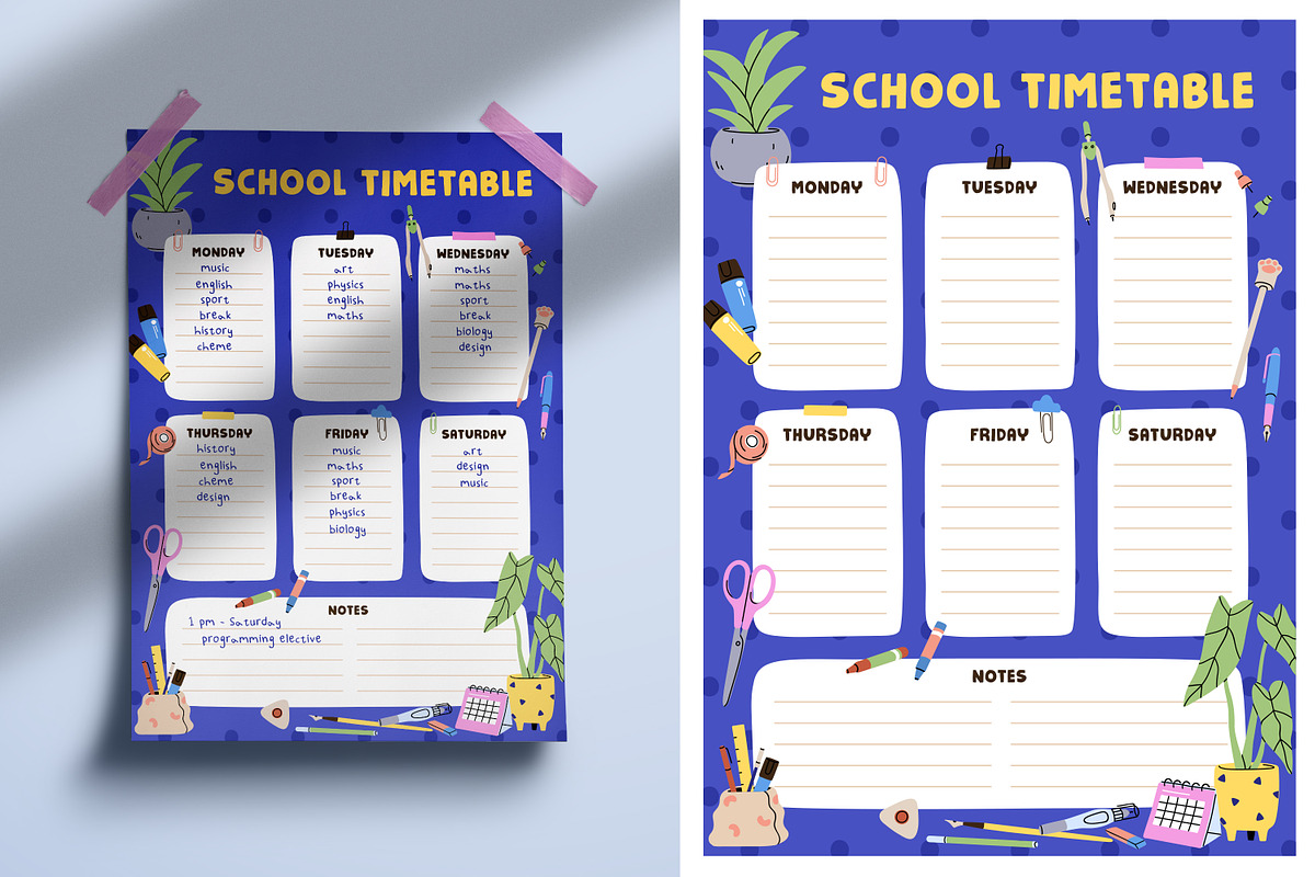 School timetable, lessons schedule, an Education Illustration by Good Studio (Photo 4 of 6)