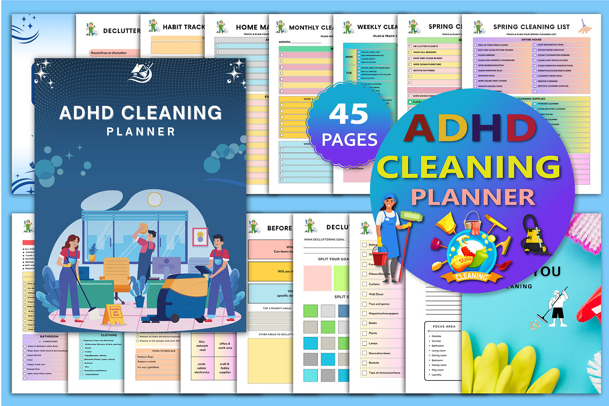ADHD Cleaning Planner, a Stationery Template by Designmela01 (Photo 1 of 8)
