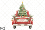 Christmas Trucks Clipart, an Illustration by Black Bird Studio (Thumbnail 1 of 4)