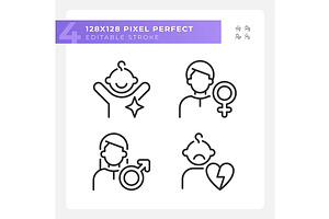 People pixel perfect linear icons, an Icon by IMG Visuals