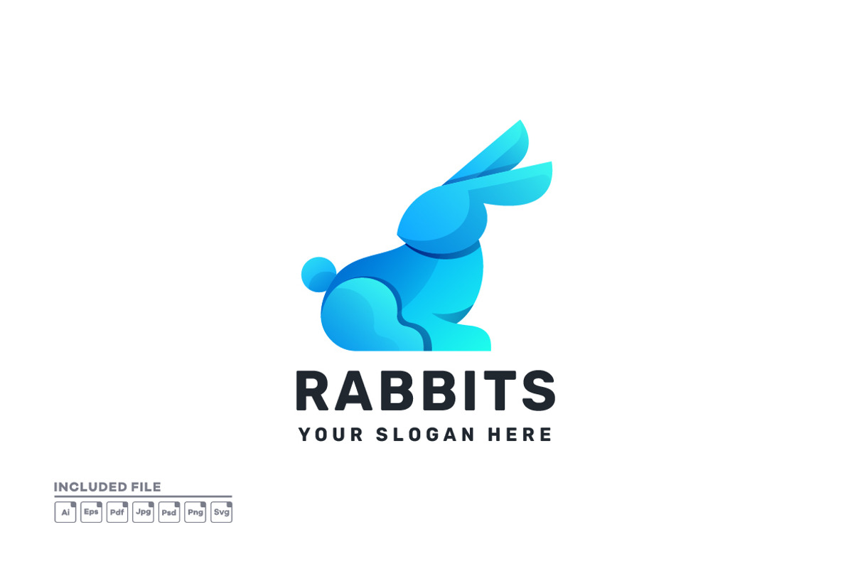 Rabbit Gradient Colorful Logo Vector, a Branding & Logo Template by yuanesei