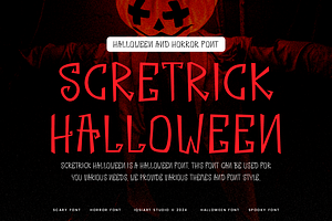 Scretrick Halloween Font, a Sans Serif Font by Iqsiart Studio