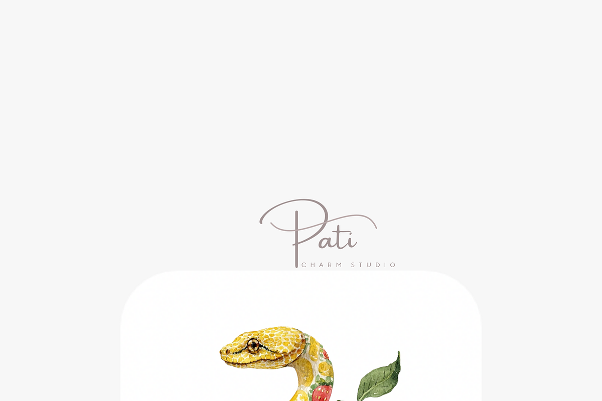 25 Quirky Snake Clipart PNGs, an Animal Illustration by Pati Charm Studio (Photo 6 of 8)