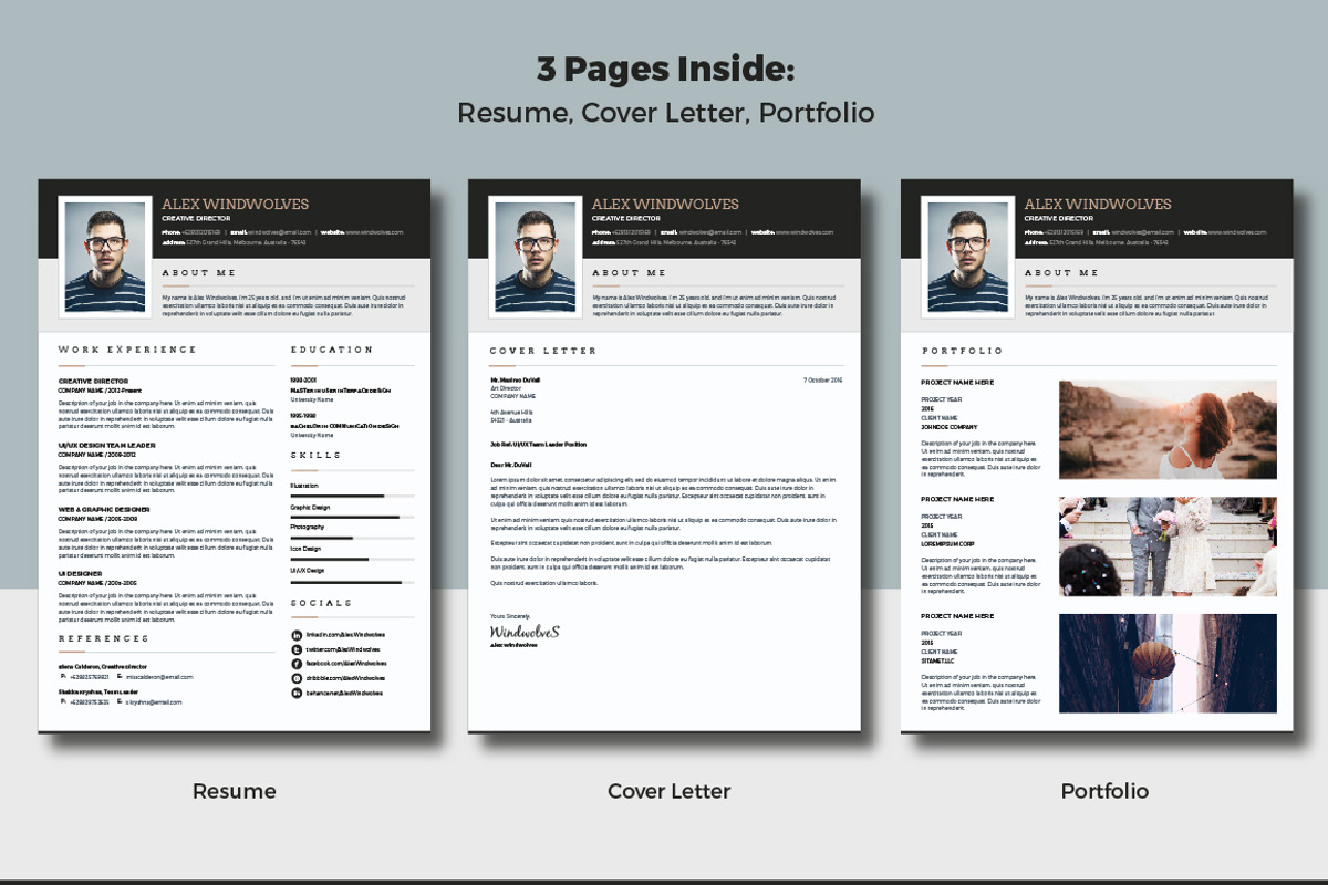Alex Windwolves Resume (3 Pages), a Resume Template by Marco Zenki (Photo 2 of 5)