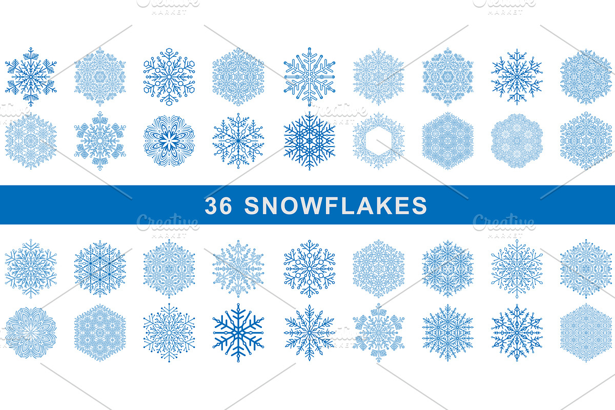 Set of Round Vector Snowflakes With, a Graphic by FineArtStudio (Photo 1 of 3)