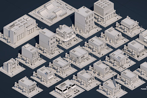 Low Poly City Buildings Pack 2