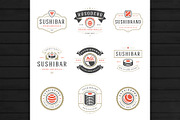 18 Sushi Bar Logos and Badges, a Branding & Logo Template by Vasya Kobelev (Thumbnail 2 of 13)