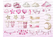 Watercolor Teddy bear clipart pink, a Decorative Illustration by Coral Beauty (Thumbnail 4 of 4)