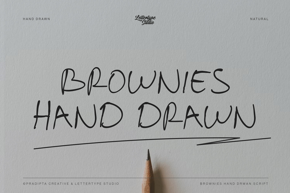 Brownies Hand Drawn Organic Script, a Script Font by Lettertype Studio (Photo 1 of 7)