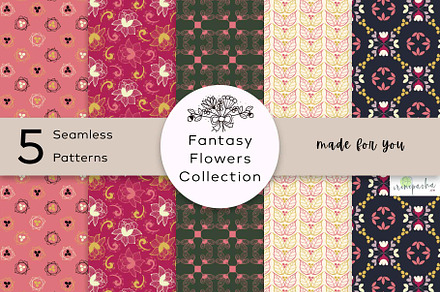 Fantasy Flowers digital papers